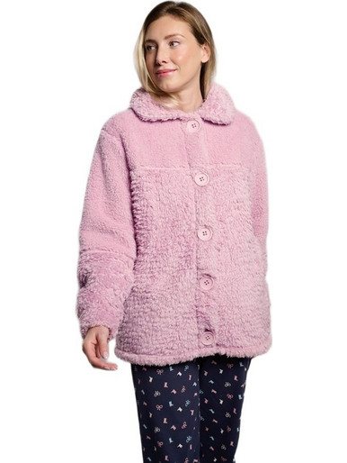 Muydemi Γυναικεία Ρόμπα Χειμωνιάτικη Fleece Ροζ 26247