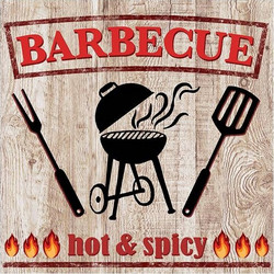 Χαρτοπετσέτες με σχέδια 33x33 εκατ. σετ 20 τμχ. Hot Barbeque