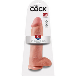 Pipedream King Cock 12" Ρεαλιστικό Dildo με Βεντούζα & Όρχεις 30cm Flesh