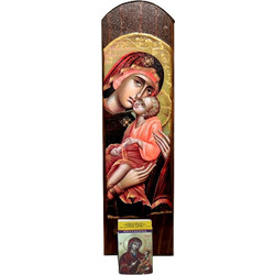 ΞΥΛΙΝΗ ΕΙΚΟΝΑ ΠΑΝΑΓΙΑ & ΙΗΣΟΥΣ ΧΡΙΣΤΟΣ ΗΜΕΡΟΛΟΓΙΟ 2 40x12 cm