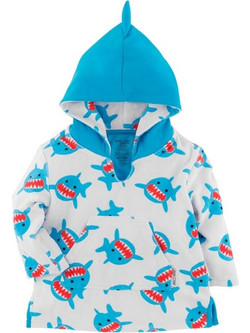 Zoocchini Shark Παιδικό Πόντσο Θαλάσσης Γαλάζιο 78x94cm ZOO12302