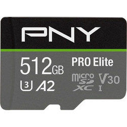 PNY Pro Elite microSDXC 512GB Class 10 U3 V30 UHS-I + Adapter