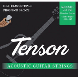 Tenson Σετ 6 Χορδές Ακουστικής Κιθάρας Phosphor Bronze 10-47" Extra Light Tension