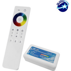 GLOBOSTAR(R) 04042 PRISM RGB Controller 3CH DC 12-24V 12A 288W Max IP20 - RF 2.4GHz Ασύρματο Χειριστήριο Αφής 1 Ζώνης - M8.5xΠ2.5xΥ4.5cm