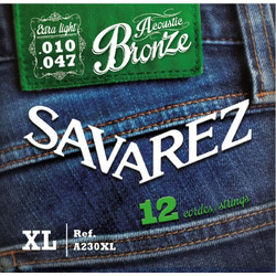 Savarez A230XL Acoustic Σετ 12 Χορδές Ακουστικής Κιθάρας 80/20 Bronze 10-47" Extra Light Tension