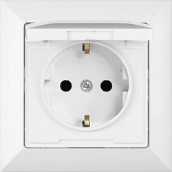 Πρίζα Σούκο με Καπάκι 2M 16A 250V Λευκή TIMEX 5907522136641