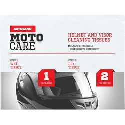 Σετ μαντηλάκια καθαρισμού κράνους Autoland Moto Care Helmet and Visor Cleaning Tissues