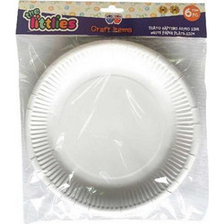 THE LITTLIES ΠΙΑΤΟ ΧΑΡΤΙΝΟ ΛΕΥΚΟ 23cm 6 ΤΕΜ. 000646789