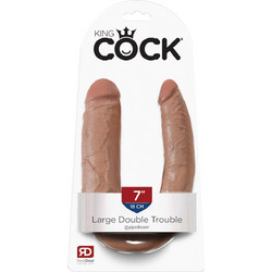 Pipedream King Cock U-Shaped Large Trouble Διπλό Dildo 18cm Tan
