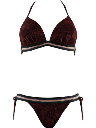 Gsecret Bikini Set Τριγωνάκι με Ενίσχυση Brazil Μπορντό XL1952-6486