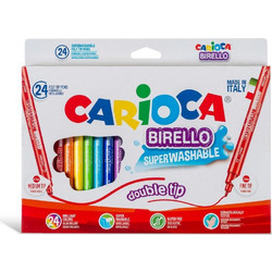 Carioca Birello Superwashable Double Tip Μαρκαδόροι Ζωγραφικής Σετ 24 Χρώματα
