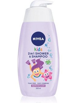 Nivea Kids Sparkle Berry 2 in 1 Παιδικό Σαμπουάν & Αφρόλουτρο 500ml