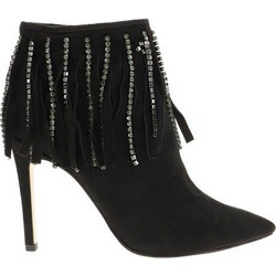 Jessica Simpson Γυναικεία Μποτάκια Αστραγάλου Suede Μαύρα με Λεπτό Ψηλό Τακούνι Prista