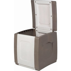 Πλαστικό Μπαούλο Αποθήκευσης Strong Box Compact Μπεζ Λευκό 50x54x57cm