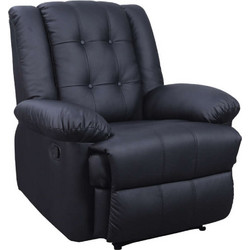 Zita Plus Πολυθρόνα Relax Ανακλινόμενη Δερματίνη Μαύρη Scarlet 15.0004