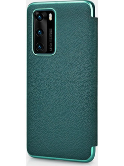 iCarer Grained Series Δερμάτινη Smart Flip Θήκη Huawei P40 - Green (XHP40003-GN)