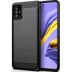 Forcell Carbon TPU Back Cover Black (Galaxy A51)