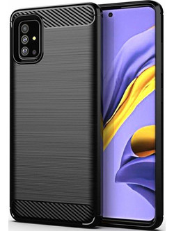 Forcell Carbon TPU Back Cover Black (Galaxy A51)