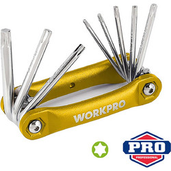 ΚΛΕΙΔΙΑ TORX ΣΕΤ 8τμχ -ΣΟΥΓΙΑΣ- WP222025 WORKPRO (PROFI)