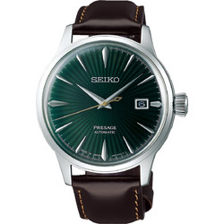 Seiko Presage Ανδρικό Ρολόι Αυτόματο με Καφέ Δερμάτινο Λουράκι SRPD37J1