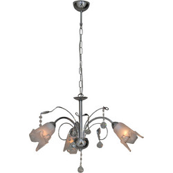 Home Lighting Memo Κρεμαστό Φωτιστικό Οροφής με Κρύσταλλα Τρίφωτο E14 Λευκό 77-3365