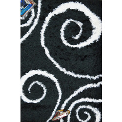 Sprint Χαλί 133x190cm Glamour Shaggy 7204 Black - White