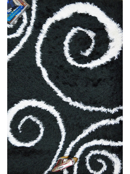 Sprint Χαλί 133x190cm Glamour Shaggy 7204 Black - White