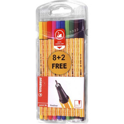 Μαρκαδοράκι Stabilo Point 0.4mm σετ=10τεμ Stabilo EA8810 60-367