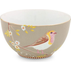 Μπωλ Πορσελάνινο 51003009 Floral Early Bird 15cm Khaki Pip Studio Πορσελάνη