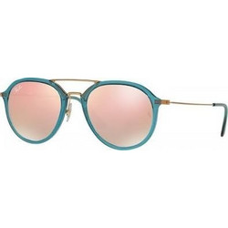 Ray-Ban RB4253 6236/7Y Ανδρικά Γυαλιά Ηλίου Aviator Κοκάλινα Μεταλλικά Ασημί Μπλε με Ροζ Καθρέπτη Φακό