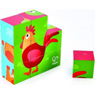 Παιδικό Puzzle Hape Κύβοι Ζωάκια Φάρμας 9 Κομμάτια
