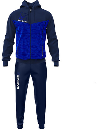 Givova Tuta Visa Ανδρικό Σετ Φόρμας με Λάστιχο Navy Μπλε Royal Blue TR018P-0446