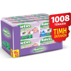 BabyCare Calming Μωρομάντηλα Χωρίς Οινόπνευμα & Parabens με Λεβάντα 16x63τμχ