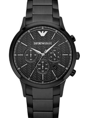 Emporio Armani Ανδρικό Ρολόι με Μαύρο Μεταλλικό Μπρασελέ AR2485
