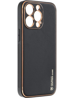 Forcell LEATHER Case for IPHONE 13 Pro - Black