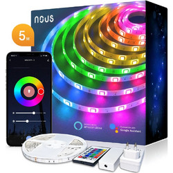 NOUS Tuya RGB Smart WiFi LED Strip F1 12V 40LED/m IP44 24W (5m)