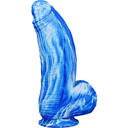 Kinksters Silicone Fat Dick Ρεαλιστικό Dildo με Βεντούζα & Όρχεις 18cm Μπλε