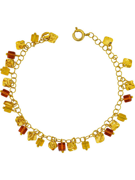 Βραχιόλι με Citrine και Smoke Quartz απο Kίτρινο Xρυσό 14 Kαρατίων VR1120