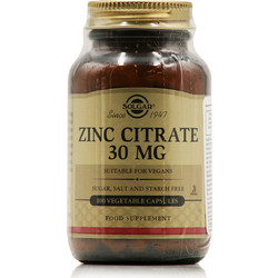 Solgar Zinc Citrate 30mg 100 Κάψουλες