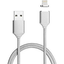 Magnetic USB Cable For Iphone 7/7 Plus/8/8 plus/X Silver USB Καλώδιο Ασημί