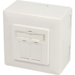 LogiLink Cat.6A Wall Outlet UP+AP 2x RJ45 STP, Pure White (NP0124)