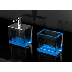 COLORI Glass Design Μοντέρνα Αξεσουάρ Μπάνιου Ποτηροθήκη και Dispenser σε 4 Χρώματα Marine
