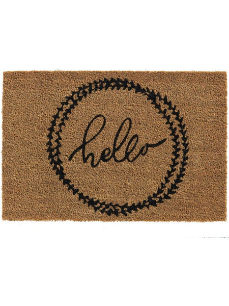 Πατάκι Εισόδου E-Coco 002 Hello 40X60cm Beige-Black Sdim 40Χ60