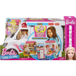 Mattel Παιχνιδολαμπάδα Barbie Κινητό Ιατρείο-Ασθενοφόρο