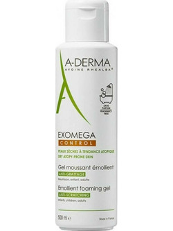 A-Derma Exomega Control Gel Moussant Emollient Σαμπουάν κατά της Ξηροδερμίας 500ml