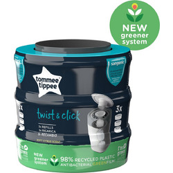 Tommee Tippee Twist & Click Refill Κωδ 85102201 Ανταλλακτική Κασέτα Κάδου Απόρριψης Πάνας 3 Τεμάχια