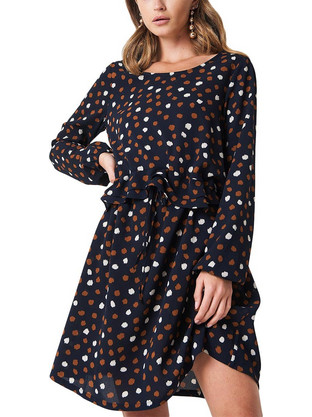 Rut & Circle Dotty Καθημερινό Φόρεμα Navy Μπλε 1031-005199-0003