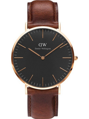 Daniel Wellington Classic Mawes Ανδρικό Ρολόι με Καφέ Δερμάτινο Λουράκι DW00100124