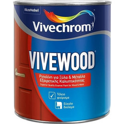 Vivechrom Vivewood Ριπολίνη Διαλύτου Ξύλου & Μετάλλου Λευκό Ματ 2.5lt