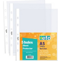 Ζελατίνες με Τρύπες +Efo Α5 Νο4 Clear 100τεμ